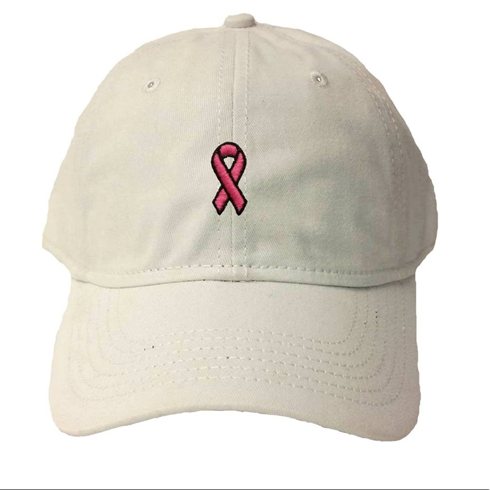 Breast Cancer Baseball Hat, White